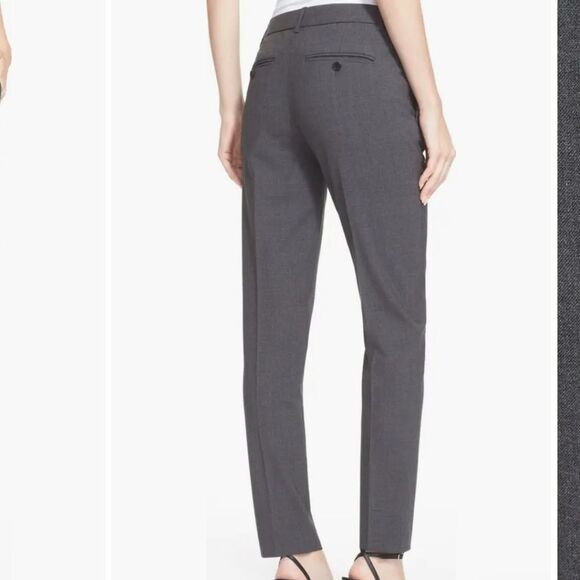 Theory Testra 2B Wool Straight Leg Pants In Black - Picture 2 of 10